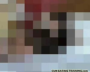 clean cum by licking up.