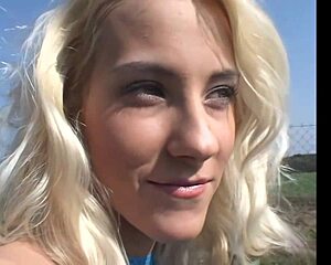 justine ashley, this blonde teen, gets double penetrated while riding cowgirl in a group scene