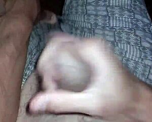 this guy with glasses temples jerks his monster cock urethrally