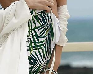 Italian Petite Milf Francy Torino Strips Outdoors!