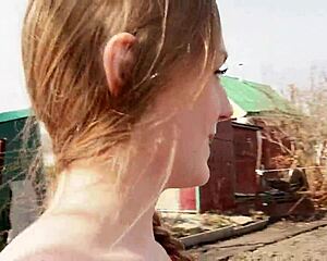 City Brunette Fucks Big Ass Farmer