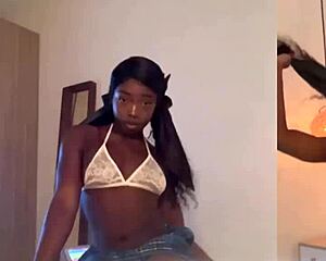 Jadera Vixen as Sexy School Girl Strips Naked for You