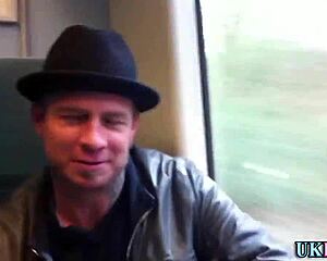 British Maid In Stockings Gives Handjob And Gets Face Spunked