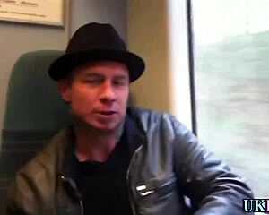 British Maid In Stockings Gives Handjob And Gets Face Spunked