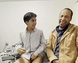 Disabled shy man overcomes shyness with his companion