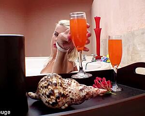 boyfriend and girlfriend compete in a fun challenge