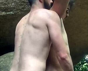 Eating stranger's big cock on the trail intensely