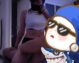 Olga Aoki rides and gets creampied in video