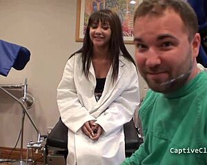 eliza sheilds becomes the new guinea pig with asian tattoo and vibrator tickling her shaved pussy