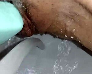 gretala using soap on her trimmed pussy