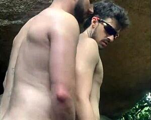 Eating stranger's big cock on the trail intensely