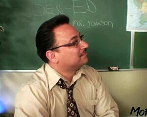 brunette amateur seduces her professor