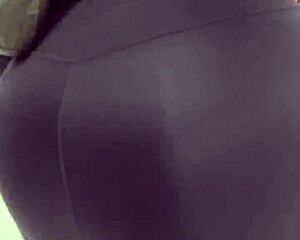 watch heather's big fat ass in intense yoga voyeur scene