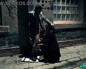 Outdoor nighttime activity in the street