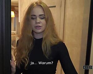 redhead teen uses sex to settle debt with credit broker – homemade doggystyle action