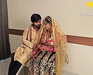 Lick my pussy hard, husband, the newly married bride demands during face fucking