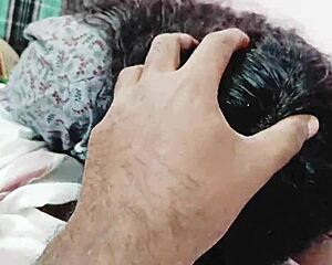 desi dirty wife gives blowjob while talking dirty about her boobs