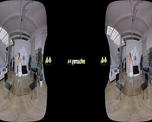 virtual reality porn with chrissy fox who dives into her piss