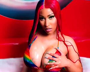 Nicki Minaj masturbates with her big ebony tits