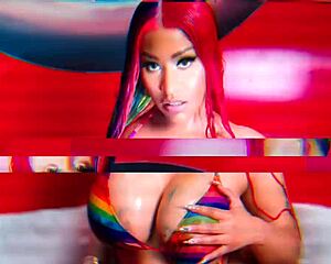 Nicki Minaj masturbates with her big ebony tits