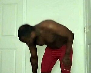 bodybuilder shows off muscular chest and abs in workout video