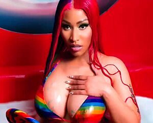 Nicki Minaj masturbates with her big ebony tits