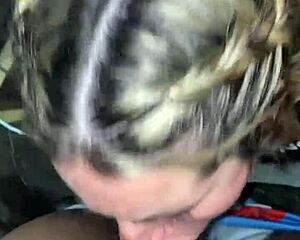 Does rich blonde give rich mom to black cock with deepthroat?