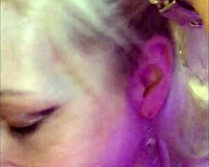 Blonde goddess shows blowjob skills