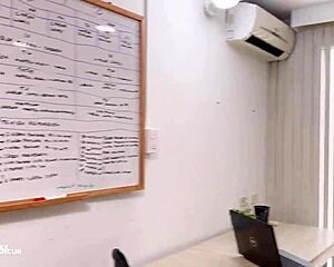 Petite blonde secures job