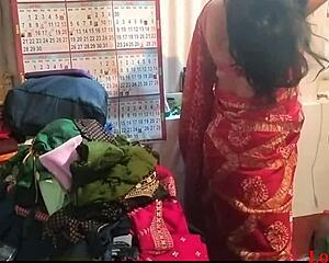 Hey, check out this wild Indian husband getting a mad fuck at home in his saree, official video from localsex31