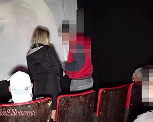 My First Gangbang In A Porn Cinema With Guys Cumming In My Mouth