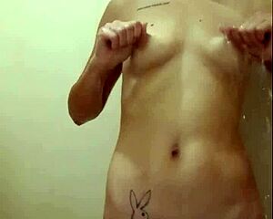 SHOWER VIDEO SHOWS CUMSHOT AFTER FINGERING AND MASTURBATION