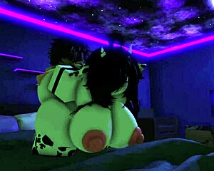 playing roblox in cow costume with friend