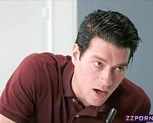 busty blonde assistant in high heels