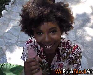 ebony teen babe riding cock