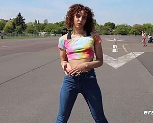 ersties juli from berlin masturbates sensually with hands and glass dildo!