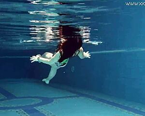 Diana Rius Showcases Her Hot Tits While Touching Her Body Underwater