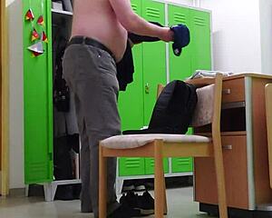 Amateur German Woman Changes Clothes At Work