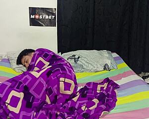 Hot teen fucks MILF after coffee.