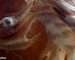 Ginger Moist Her Soapy Wet Nipples And Tits In Closeup Belly View