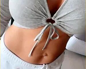 Wifey flashing perfect tits in shirt