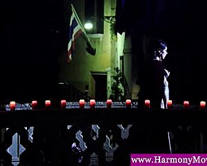 double penetration brings intense pleasure to redhead in group scene