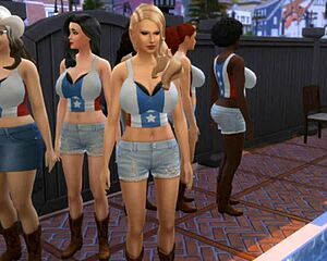 Ajay Pounds Cheerleading Squad Poolside Group Fuck