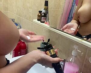 Spying on My Stepsister with Big Tits in the Bathroom