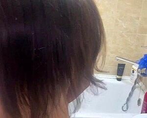 Spying on My Stepsister with Big Tits in the Bathroom