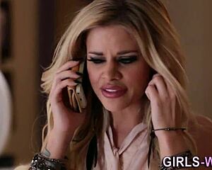 Blonde Lesbian Rides Toy in High Definition