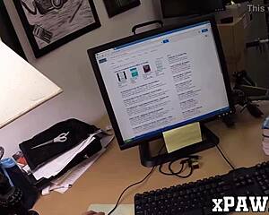 Pretty Babe with Glasses Fucks Like Crazy with a Broker