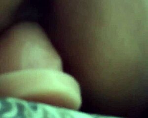 Suggestive double penetration with toy in pussy and cock in ass, moaning loudly