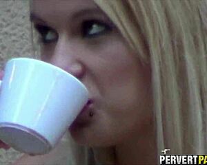 Filming intense couple fuck through window