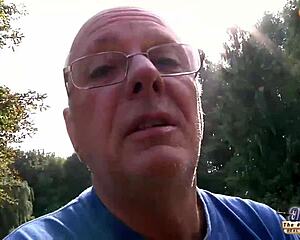 beautiful teen 18+ blows and gets fucked by grandpa outside